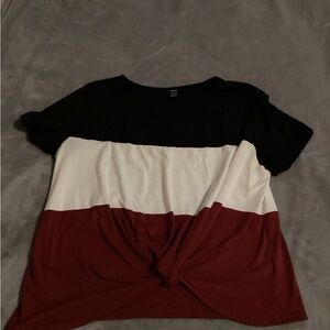 Two SHEIN Black, White, and Red Colorblock Tee